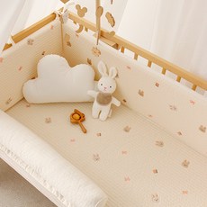 헬로미니미 [국산제품] 토끼자수 범퍼가드 범퍼침대 쿠션 신생아 침대 가드(이케아 벨라 쁘띠라뺑 에코베어)