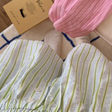 플레흐 스트라이프 여름 잠옷 반바지 파자마 면 2p