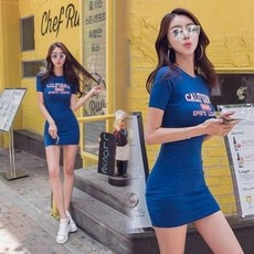 [KT알파쇼핑]롤리 영문 200524 롱원피스 원피스 캘리포니아 반팔원