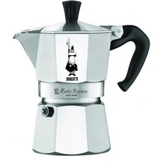 Bialetti 모카포트 에스프레소 커피메이커 비알레티 - 모카 익스프레스: 아이코닉 스토브탑 메이커 리얼 이탈리안 커피 포트 3컵(4.3온스 130ml) 알루미늄 실버