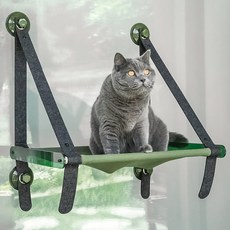 스윙펫 접이식 고양이창문해먹 윈도우해먹 고양이 창문 해먹 뽁뽁이 강력 고정 캣워크, 그린