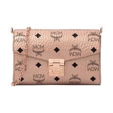 MCM 레이디 로즈 골드 스몰 사이즈 PVC 숄더 크로스백 지갑 MYZ9SME04TC001