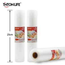 틴톤 라이프 25 cm x 500 cm/롤 진공 실러 식품 보호기 식품 보관 가방, 1개, 러시아^0
