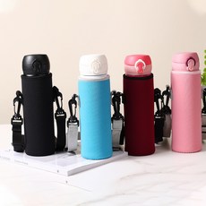 바시니아 크로스 보틀 물병 파우치700ml 텀블러파우치 어린이 학생 성인 야외 물통파우치 물병가방, 크로스파우치 블랙700ml, 1개