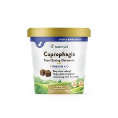 NaturVet – Coprophagia 스툴 섭식 억제 플러스 호흡 보조제 - 강아지의 대변 섭취 방지 청정제 효소 및 프로바이오틱스로 향상 부드러운 껌 70개 156092, 소프트츄 70개, 1개 - 프로바이오틱스강아지영양