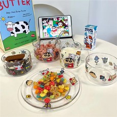 BLOWFISH FUGU 귀여운 캐릭터 최신 식기세트 선물 세트1P/3P/5P짱구 식기세트 +랜덤 사은품, 5종 세트