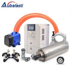CNC 스핀들 6kw 수냉식 스핀들 모터 CNC 밀링 라우터 용 220V 380V ER25 Dia 125mm 인버터 공작 기계 스핀들, 6kw 세트