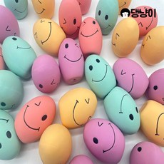 [댕냥이] 강아지 소리나는 장난감 천연 라텍스토이 스마일에그 (랜덤색상), 스마일에그 4P, 1세트
