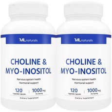 [미국빠른직구] 신제품 마이라이프 내추럴스 콜린 & 미오-이노시톨 1000mg, 2개, 120정