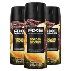  AXE 악스 프리미엄 데오드란트 바디 스프레이 땀 억제 냄새 제거 남성 스포츠 3팩 세트, 망고 