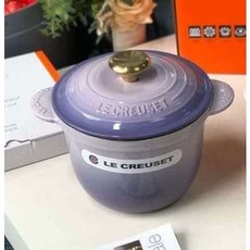 Lecreuset [르쿠르제] 18cm 법랑 냄비 고메 밥솥 속뚜껑 포함 집들이 선물 양수 무쇠냄비 6종, 퍼플(골드)