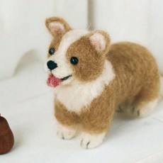 귀여운 양모 펠트 콕 DIY 재료 패키지 강아지 웰시 코기, A, 1개