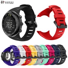 Suunto Core 용 YAYUU 시계 밴드 Suunto Core Smartwatch 용 금속 걸쇠가있는 부드러운 실리콘 교체 용 손목 스포츠 밴드|스마트 액세사리|, 1개, 단일, Yellow