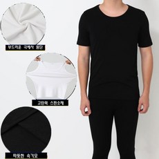 통통이 겨울 남자이너 웜 히트 기모 반팔 티셔츠 (2color)