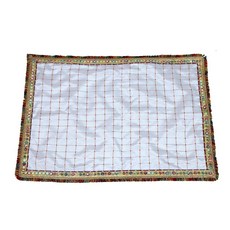 My God Gift 50.8x76.2cm Puja Aasan 천Puja KapdaPuja Chowki 제단 천 가정 만디르사원신여신 엠보이더리 레이스 색상 화이트 레드 도트 75