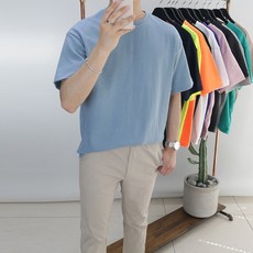 로코비전 12컬러 루즈핏 반팔 티셔츠 남자 여름 특양면 빅사이즈 반팔티