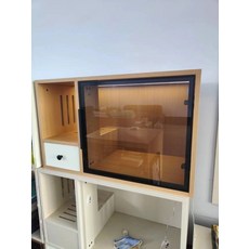 고양이 케이지화장실 사막 방지 원목 모레 대형, 1세트, 일반나뭇결조명