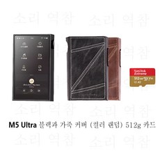 SHANLING M5 Ultra 초고해상도 오디오 휴대용 음악 플레이어 MP3 AK4191EQ AK4499EX 칩 블루투스 5.2 LDAC PCM768 DSD512, M5 Ultra 블랙과 가죽 커버 (컬러 랜덤) 512 - ak4499ex