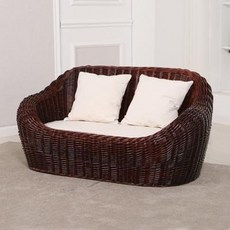 테라스 카페 야외용 DIY 유천하 친환경 등나무로 만든 2인용 소파 베란다 의자 등나무, 01 원색 옥수수껍질원판, 01 2인