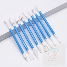 클레이 조각칼 세트 찰흙 점토칼 모양내기 나이프 스틱 8p, 옐로우