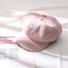 SOMUB. A. Y 봄 여름 원색 베이지 모자 여름 팔각 모자 여 영 륜 레 트 로 캡 베레모 여름 얇 은 캐 주 얼 BLM - 466 핑크 M (56 - 58cm)