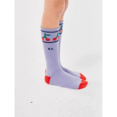 [BOBO CHOSES] 보보쇼즈 24FW 키즈 양말 니삭스 Cherry long socks B224AI010 - 보보쇼즈