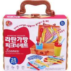 비앤씨 라탄가방 피크닉 세트, 1세트, 혼합색상, 1개