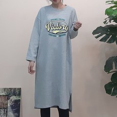 나인미호 국내생산 루즈핏 빅사이즈 임부복 롱티셔츠 홈웨어 빈티지로고 원피스