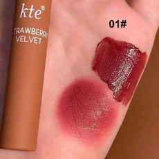 립글로즈 립틴트 립밤 립라이너 잘 지워지지 않는 착색 타투 립스틱 틴트 kte 벨벳 매트 립 머드 다크 레드 오렌지 체리 컬러 롱래스팅 워터프루프 실키 스무스 매트 리퀴드, 01, 1개