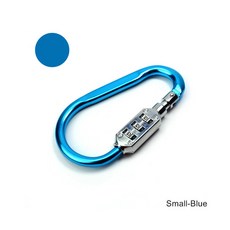 소형 컬러 D 타입 암호 등산 버클 수하물 자물쇠, Blue-Small, 1개