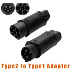 전기차 충전 변환 젠더 전기 자동차 커넥터 Type2 To Type1 16A32A EV 자동차 어댑터 변환기 IEC 62196 J1772 EVSE 액세서리, CHINA, 1개, 1.Type2 To Type1 - Type2 To Ty