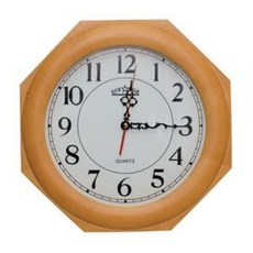 감각적인 벽시계 원목느낌 팔각 무소음 벽시계/320mm, 없음
