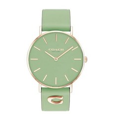 코치 COACH 14503921 그린 다이얼 가죽 스트랩 여성 36mm 페리 시계