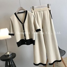 SW 니트 세트 와이드 팬츠 여성 투피스756