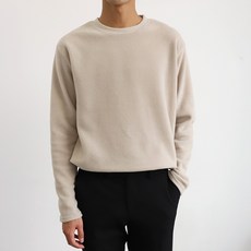 더베이직샵 부드럽고 따뜻한 기모 세미오버 플리스 긴팔 라운드 티셔츠 6컬러