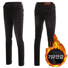 리드벅 본딩 기모청바지 스판 일자워싱 블랙진 빅사이즈