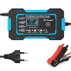 자동차 배터리 충전기 완전 자동 12V 디지털 디스플레이 전원 펄스 수리 습식 건식 납산 LCD, 1개