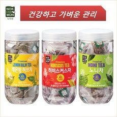 녹차원 건강하고 가벼운 TEA 3종 히비스커스 40T+레몬밤 40T+노니차 3종 피라미드 티백, 1세트