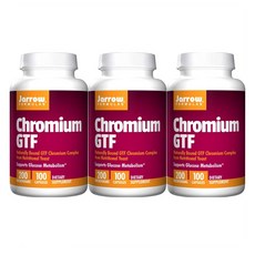 Jarrow Formulas Chromium GTF 200mcg 100 Capsules 3pk 자로우 포뮬러스 크로뮴 GTF 200mcg 캡슐 100정 3팩