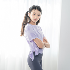요가피기 YPST401 언밸런스 숏 슬리브 라일락타이다이
