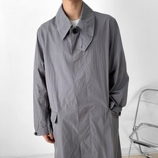 버틴 남성 베이직 간절기 얇은 싱글 트렌치코트 자켓