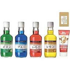 카키고오리 일본 빙수 시럽 4종+연유 세트 350ml(메론+라무네+딸기+레몬)