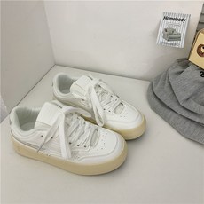 여성 키높이 운동화 실버 클래식 스니커즈