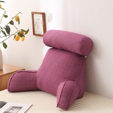 허리 받침 등받이 쿠션 탈부착 세탁 가능 삼각, 플러시보라색75x40x40cm(둥근베개제외)