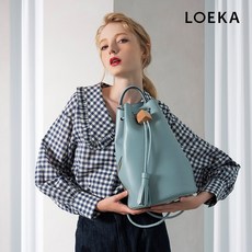 [LOEKA] 로에카 밀리 드로우스트링 MILLIE BAG(LK1012)_FOG BLUE - loe