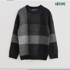 행텐 행텐 남성 체크 풀오버니트 10240-040-807-33