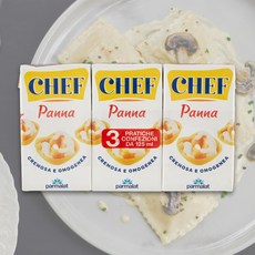 셰프 Chef 쿠킹크림 Panna 클래식 3팩, 1개, 125ml