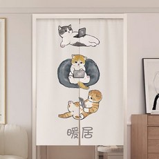 일본 노렌 고양이 노랜 커튼 주방 가림막 이자카야 가리개 횟집