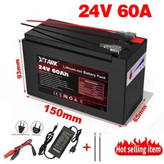 18650 3S6P 리튬 배터리 팩 내장 30A BMS 태양 에너지 전기 자동차 리튬 이온 배터리 12.6V 충전기 24V 120, 03 24V 60000mAh, 한개옵션1
