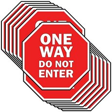 EOM 사회적 거리 지정을위한 미끄럼 방지 바닥 그래픽 정지 신호 모양 편도 [12- 15 Inch Stop Sign] - E03020876554L60, 12- 15 Inch Stop Sign